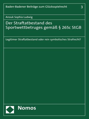 cover image of Der Straftatbestand des Sportwettbetruges gemäß § 265c StGB